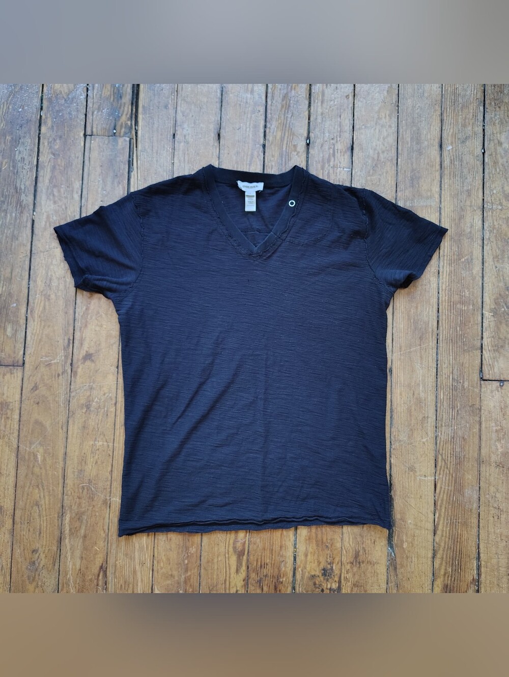 Diesel T-Shirt Medium Large Black Short Sleeve Casual Tee Cotton V Neck Italian